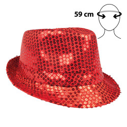 Červená čiapka s flitrami